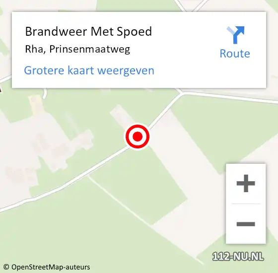 Locatie op kaart van de 112 melding: Brandweer Met Spoed Naar Rha, Prinsenmaatweg op 24 februari 2020 08:45