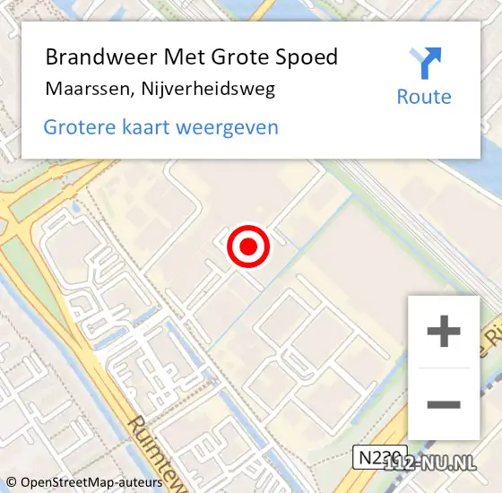 Locatie op kaart van de 112 melding: Brandweer Met Grote Spoed Naar Maarssen, Nijverheidsweg op 24 februari 2020 09:18