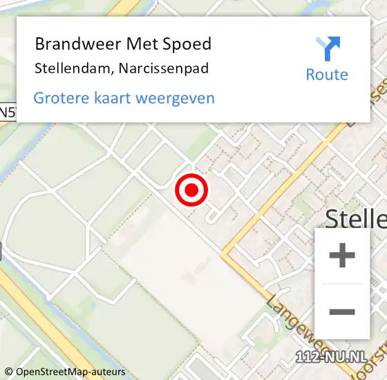 Locatie op kaart van de 112 melding: Brandweer Met Spoed Naar Stellendam, Narcissenpad op 24 februari 2020 09:35