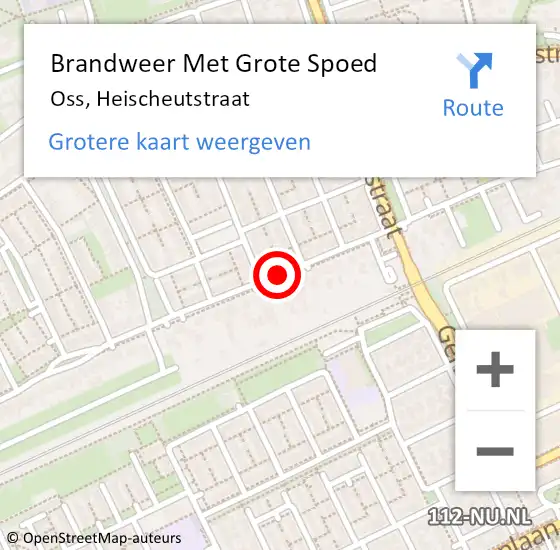 Locatie op kaart van de 112 melding: Brandweer Met Grote Spoed Naar Oss, Heischeutstraat op 24 februari 2020 11:41