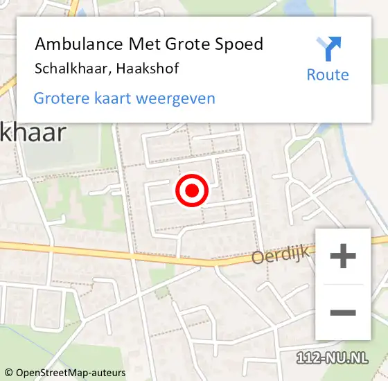 Locatie op kaart van de 112 melding: Ambulance Met Grote Spoed Naar Schalkhaar, Haakshof op 24 februari 2020 12:39