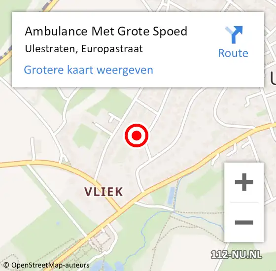 Locatie op kaart van de 112 melding: Ambulance Met Grote Spoed Naar Ulestraten, Europastraat op 30 september 2013 12:34