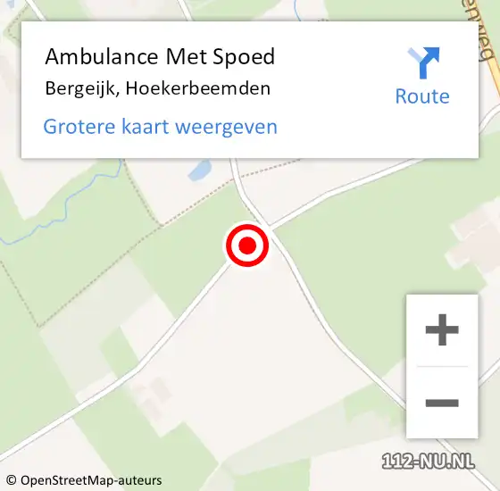 Locatie op kaart van de 112 melding: Ambulance Met Spoed Naar Bergeijk, Hoekerbeemden op 24 februari 2020 14:29