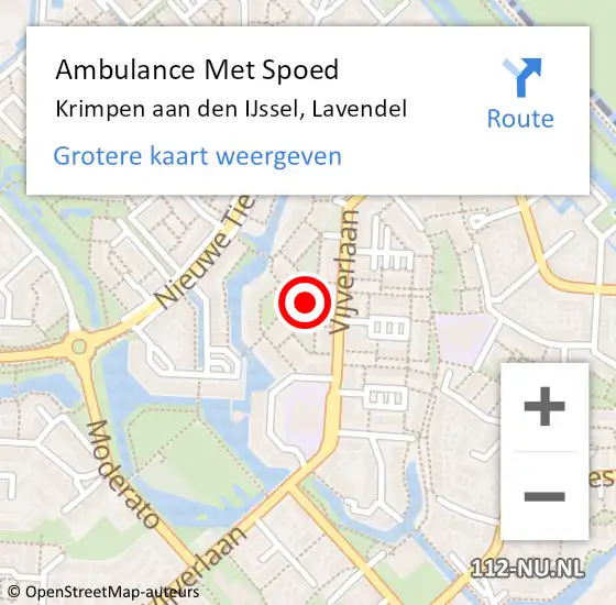 Locatie op kaart van de 112 melding: Ambulance Met Spoed Naar Krimpen aan den IJssel, Lavendel op 24 februari 2020 15:05