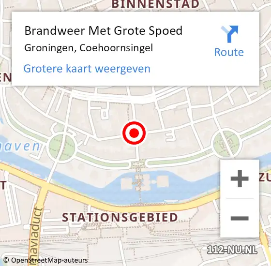 Locatie op kaart van de 112 melding: Brandweer Met Grote Spoed Naar Groningen, Coehoornsingel op 24 februari 2020 15:47