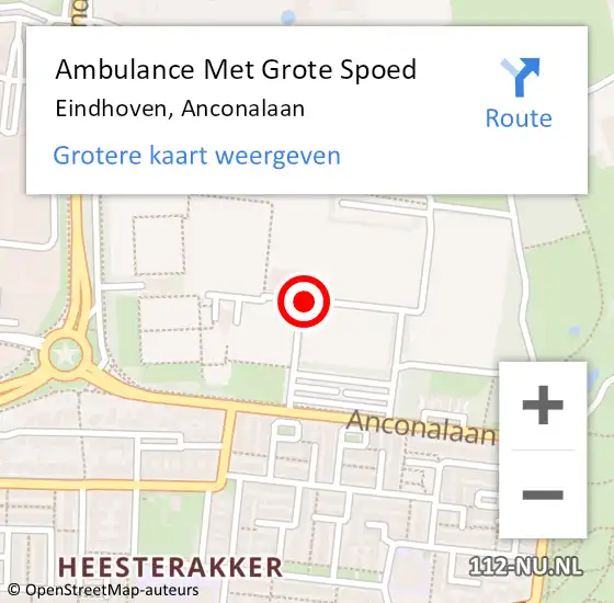 Locatie op kaart van de 112 melding: Ambulance Met Grote Spoed Naar Eindhoven, Anconalaan op 24 februari 2020 15:48