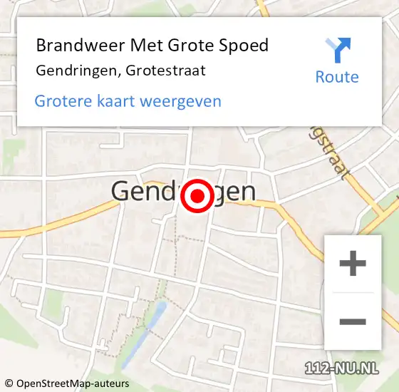 Locatie op kaart van de 112 melding: Brandweer Met Grote Spoed Naar Gendringen, Grotestraat op 24 februari 2020 16:03