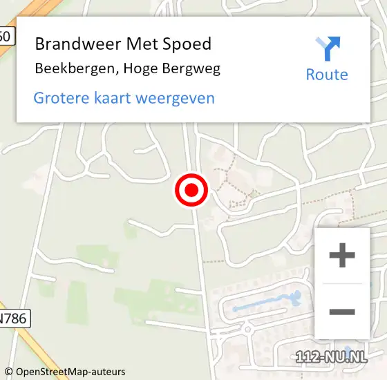 Locatie op kaart van de 112 melding: Brandweer Met Spoed Naar Beekbergen, Hoge Bergweg op 24 februari 2020 16:34