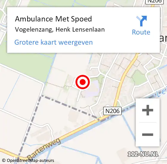 Locatie op kaart van de 112 melding: Ambulance Met Spoed Naar Vogelenzang, Henk Lensenlaan op 24 februari 2020 16:58