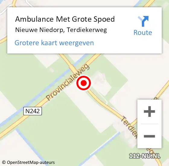 Locatie op kaart van de 112 melding: Ambulance Met Grote Spoed Naar Nieuwe Niedorp, Terdiekerweg op 24 februari 2020 17:04