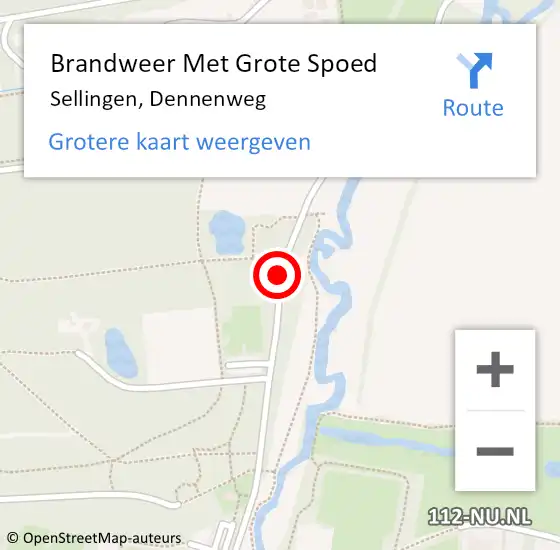 Locatie op kaart van de 112 melding: Brandweer Met Grote Spoed Naar Sellingen, Dennenweg op 24 februari 2020 17:06