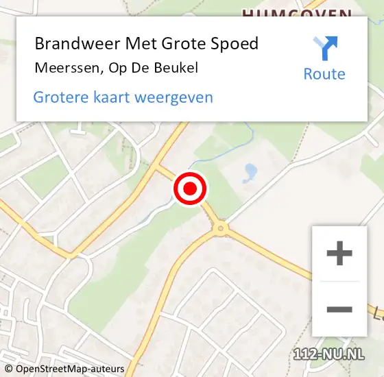 Locatie op kaart van de 112 melding: Brandweer Met Grote Spoed Naar Meerssen, Op De Beukel op 24 februari 2020 17:35