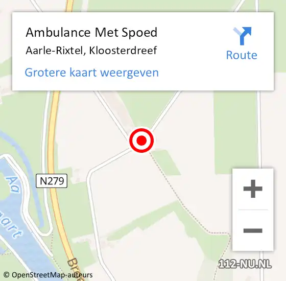 Locatie op kaart van de 112 melding: Ambulance Met Spoed Naar Aarle-Rixtel, Kloosterdreef op 24 februari 2020 19:48