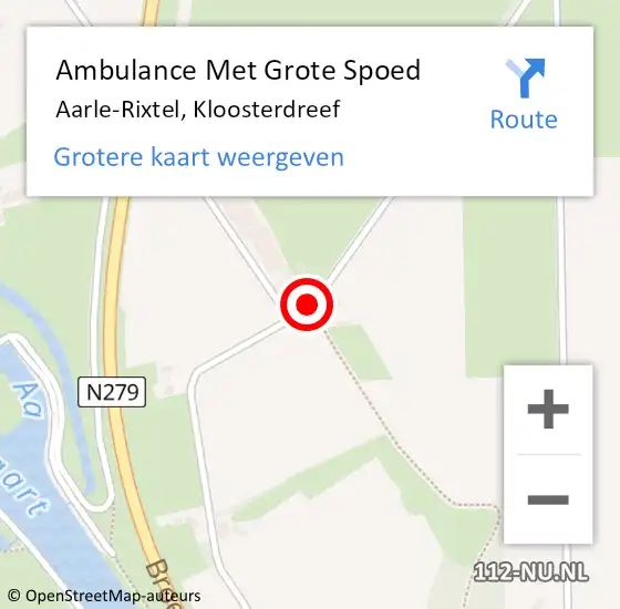 Locatie op kaart van de 112 melding: Ambulance Met Grote Spoed Naar Aarle-Rixtel, Kloosterdreef op 24 februari 2020 19:49