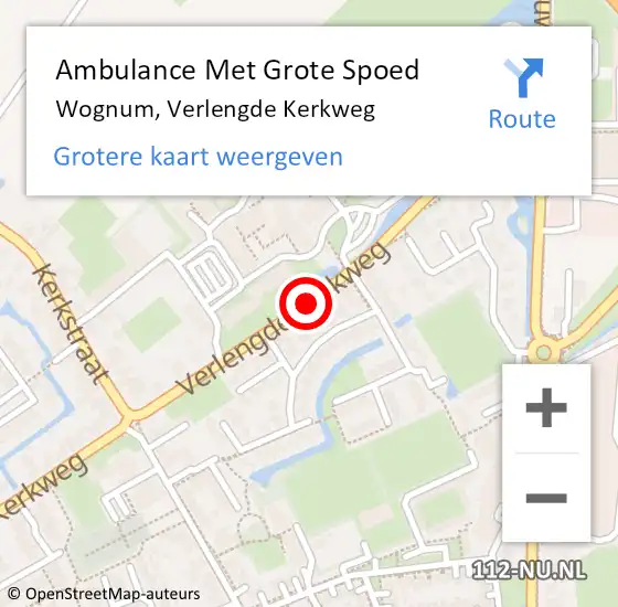 Locatie op kaart van de 112 melding: Ambulance Met Grote Spoed Naar Wognum, Verlengde Kerkweg op 24 februari 2020 20:08