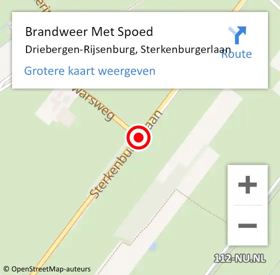 Locatie op kaart van de 112 melding: Brandweer Met Spoed Naar Driebergen-Rijsenburg, Sterkenburgerlaan op 24 februari 2020 20:43