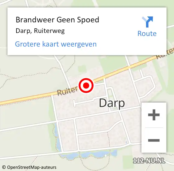 Locatie op kaart van de 112 melding: Brandweer Geen Spoed Naar Darp, Ruiterweg op 24 februari 2020 21:27