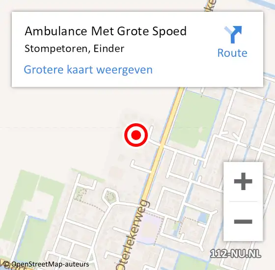 Locatie op kaart van de 112 melding: Ambulance Met Grote Spoed Naar Stompetoren, Einder op 24 februari 2020 23:25