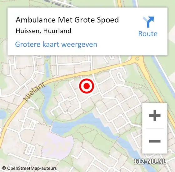 Locatie op kaart van de 112 melding: Ambulance Met Grote Spoed Naar Huissen, Huurland op 25 februari 2020 02:00