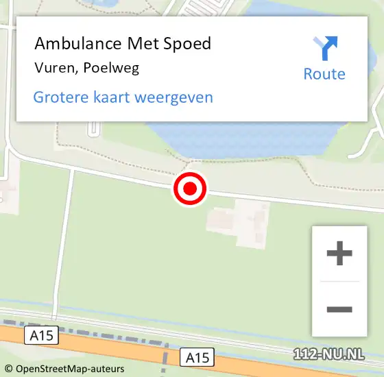 Locatie op kaart van de 112 melding: Ambulance Met Spoed Naar Vuren, Poelweg op 25 februari 2020 04:01