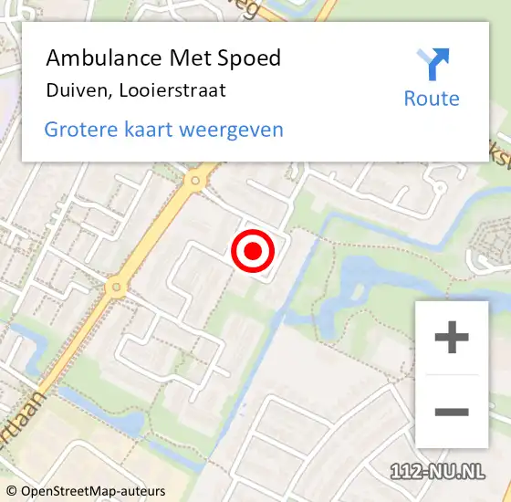 Locatie op kaart van de 112 melding: Ambulance Met Spoed Naar Duiven, Looierstraat op 25 februari 2020 09:13