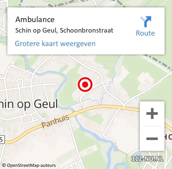 Locatie op kaart van de 112 melding: Ambulance Schin op Geul, Schoonbronstraat op 29 april 2014 14:39