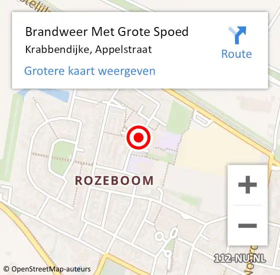 Locatie op kaart van de 112 melding: Brandweer Met Grote Spoed Naar Krabbendijke, Appelstraat op 25 februari 2020 12:08