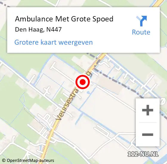 Locatie op kaart van de 112 melding: Ambulance Met Grote Spoed Naar Den Haag, N447 op 25 februari 2020 12:30