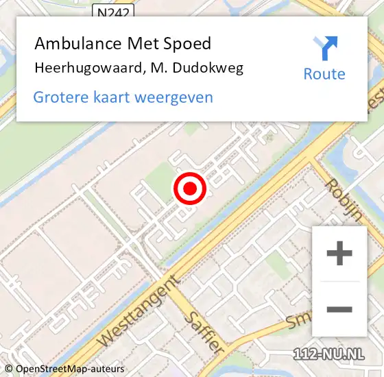 Locatie op kaart van de 112 melding: Ambulance Met Spoed Naar Heerhugowaard, M. Dudokweg op 25 februari 2020 14:41