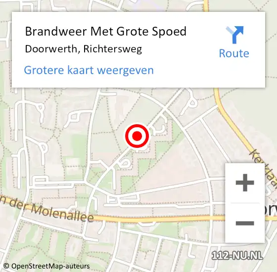 Locatie op kaart van de 112 melding: Brandweer Met Grote Spoed Naar Doorwerth, Richtersweg op 25 februari 2020 15:10