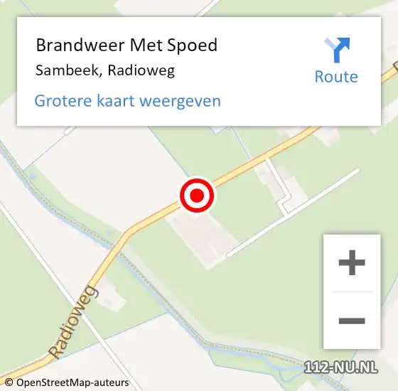 Locatie op kaart van de 112 melding: Brandweer Met Spoed Naar Sambeek, Radioweg op 25 februari 2020 17:02