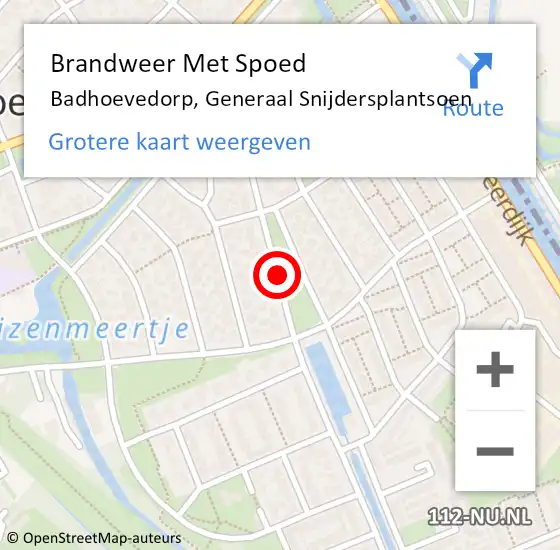 Locatie op kaart van de 112 melding: Brandweer Met Spoed Naar Badhoevedorp, Generaal Snijdersplantsoen op 25 februari 2020 17:05