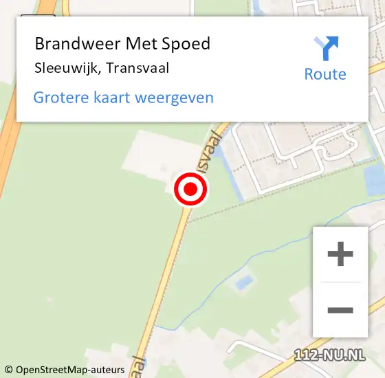 Locatie op kaart van de 112 melding: Brandweer Met Spoed Naar Sleeuwijk, Transvaal op 25 februari 2020 17:15