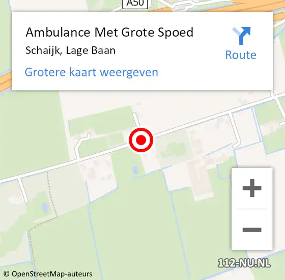 Locatie op kaart van de 112 melding: Ambulance Met Grote Spoed Naar Schaijk, Lage Baan op 25 februari 2020 18:49