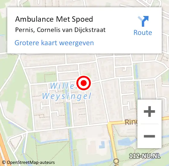 Locatie op kaart van de 112 melding: Ambulance Met Spoed Naar Pernis, Cornelis van Dijckstraat op 25 februari 2020 18:57