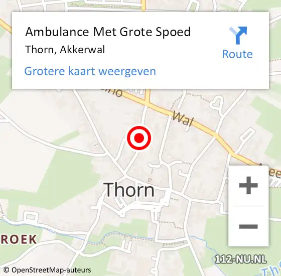 Locatie op kaart van de 112 melding: Ambulance Met Grote Spoed Naar Thorn, Akkerwal op 25 februari 2020 20:03