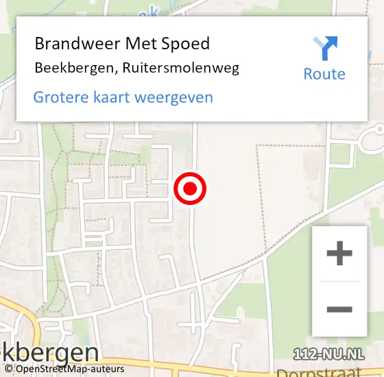 Locatie op kaart van de 112 melding: Brandweer Met Spoed Naar Beekbergen, Ruitersmolenweg op 29 april 2014 15:44