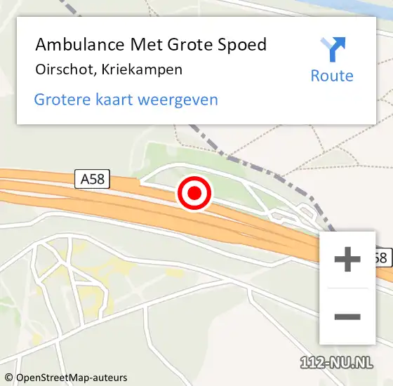 Locatie op kaart van de 112 melding: Ambulance Met Grote Spoed Naar Oirschot, Kriekampen op 25 februari 2020 20:53