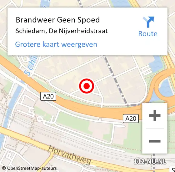 Locatie op kaart van de 112 melding: Brandweer Geen Spoed Naar Schiedam, De Nijverheidstraat op 29 april 2014 16:03