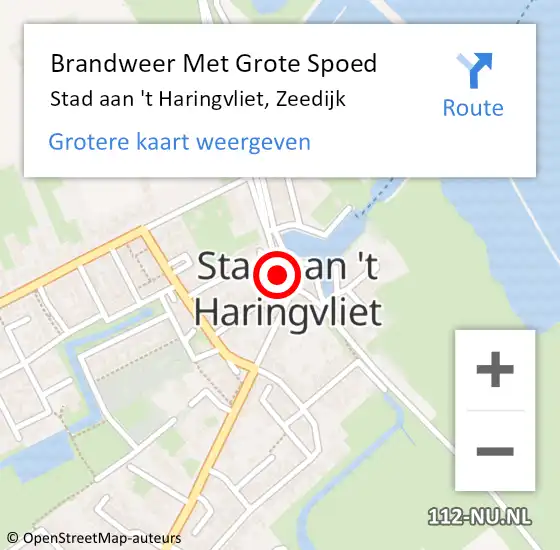 Locatie op kaart van de 112 melding: Brandweer Met Grote Spoed Naar Stad aan 't Haringvliet, Zeedijk op 26 februari 2020 07:10