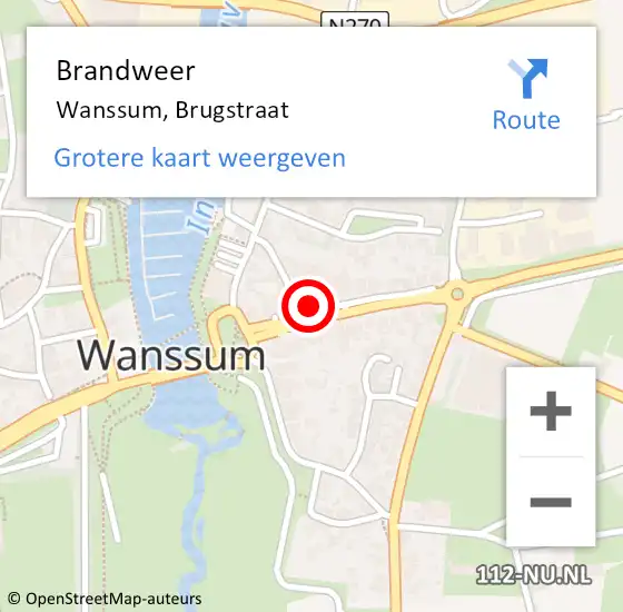 Locatie op kaart van de 112 melding: Brandweer Wanssum, Brugstraat op 26 februari 2020 07:58