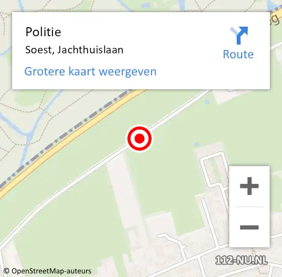 Locatie op kaart van de 112 melding: Politie Soest, Jachthuislaan op 26 februari 2020 08:57