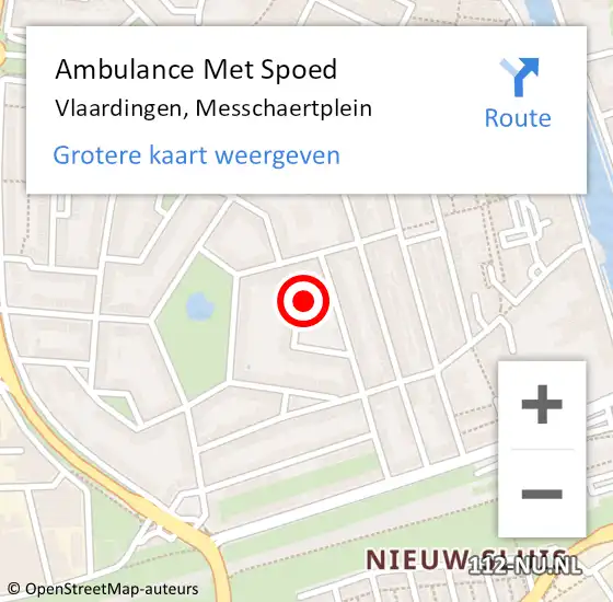 Locatie op kaart van de 112 melding: Ambulance Met Spoed Naar Vlaardingen, Messchaertplein op 26 februari 2020 09:11