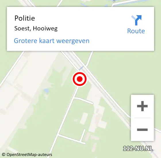 Locatie op kaart van de 112 melding: Politie Soest, Hooiweg op 26 februari 2020 09:52