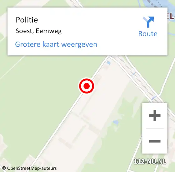 Locatie op kaart van de 112 melding: Politie Soest, Eemweg op 26 februari 2020 09:53