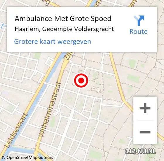 Locatie op kaart van de 112 melding: Ambulance Met Grote Spoed Naar Haarlem, Gedempte Voldersgracht op 26 februari 2020 11:45