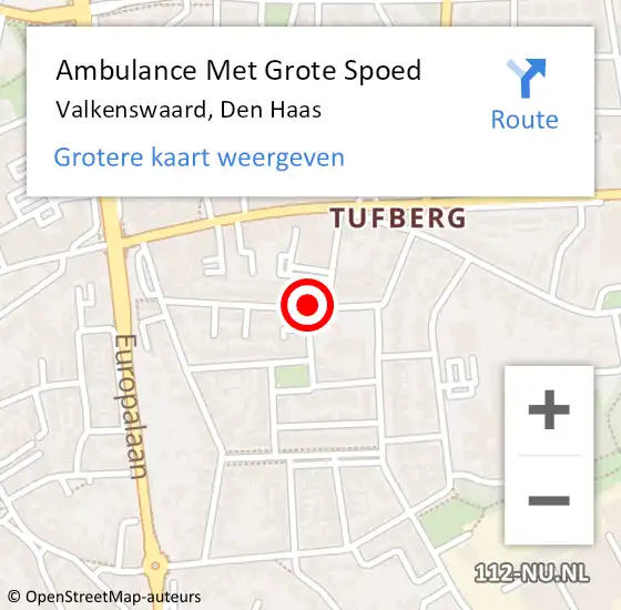 Locatie op kaart van de 112 melding: Ambulance Met Grote Spoed Naar Valkenswaard, Den Haas op 26 februari 2020 12:00