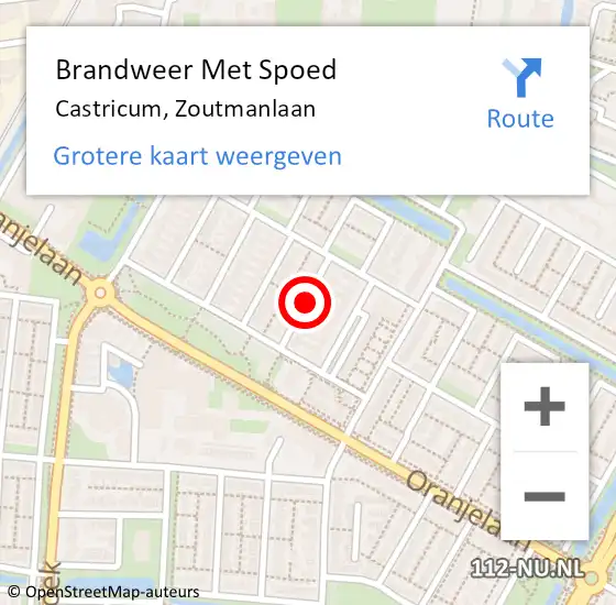 Locatie op kaart van de 112 melding: Brandweer Met Spoed Naar Castricum, Zoutmanlaan op 26 februari 2020 12:39