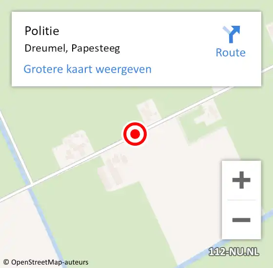 Locatie op kaart van de 112 melding: Politie Dreumel, Papesteeg op 29 april 2014 16:46