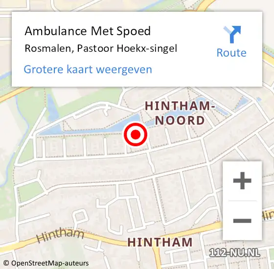 Locatie op kaart van de 112 melding: Ambulance Met Spoed Naar Rosmalen, Pastoor Hoekx-singel op 26 februari 2020 15:25